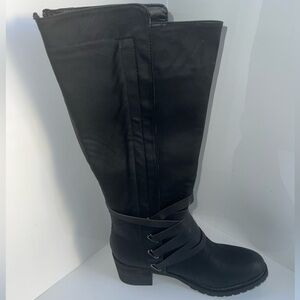 Olivia Miller Calista Knee-High Boots with Strap Accents. New and Never Worn.
